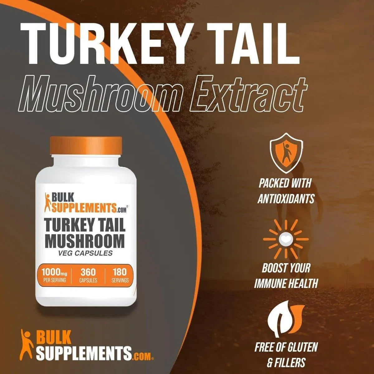 BULK SUPPLEMENTS - Bulk Supplements Tail Mushroom 1000Mg. 360 Capsulas - The Red Vitamin MX - Suplementos Alimenticios - {{ shop.shopifyCountryName }}