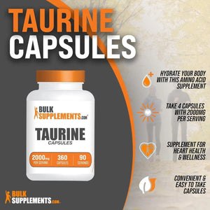 BULK SUPPLEMENTS - Bulk Supplements Taurine 2000Mg. 360 Capsulas - The Red Vitamin MX - Suplementos Alimenticios - {{ shop.shopifyCountryName }}