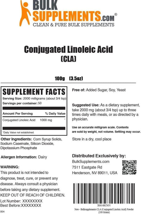 BULK SUPPLEMENTS - BULKSUPPLEMENTS Conjugated Linoleic Acid Powder 100Gr. - The Red Vitamin MX - Suplementos Alimenticios - {{ shop.shopifyCountryName }}