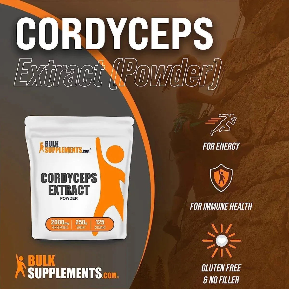 BULK SUPPLEMENTS - BULKSUPPLEMENTS Cordyceps Mushroom Extract Powder 2000Mg. 250Gr. - The Red Vitamin MX - Suplementos Alimenticios - {{ shop.shopifyCountryName }}