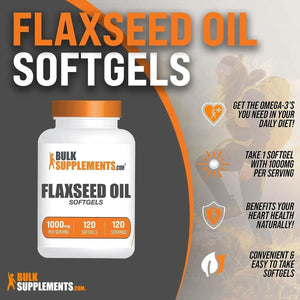 BULK SUPPLEMENTS - BULKSUPPLEMENTS Flaxseed Oil 1000Mg. 120 Capsulas Blandas - The Red Vitamin MX - Suplementos Alimenticios - {{ shop.shopifyCountryName }}