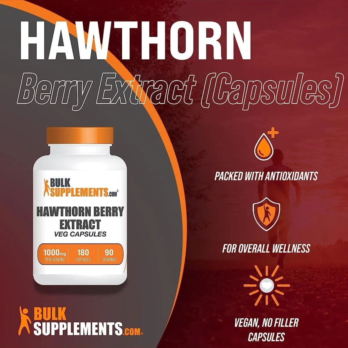 BULK SUPPLEMENTS - BULKSUPPLEMENTS Hawthorn Berry Extract 1000Mg. 180 Capsulas - The Red Vitamin MX - Suplementos Alimenticios - {{ shop.shopifyCountryName }}