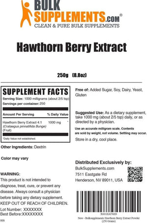 BULK SUPPLEMENTS - BulkSupplements Hawthorn Berry Extract Powder 250Gr. - The Red Vitamin MX - Suplementos Alimenticios - {{ shop.shopifyCountryName }}