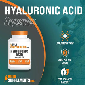 BULK SUPPLEMENTS - BULKSUPPLEMENTS Hyaluronic Acid Capsules 200Mg. 240 Capsulas - The Red Vitamin MX - Suplementos Alimenticios - {{ shop.shopifyCountryName }}