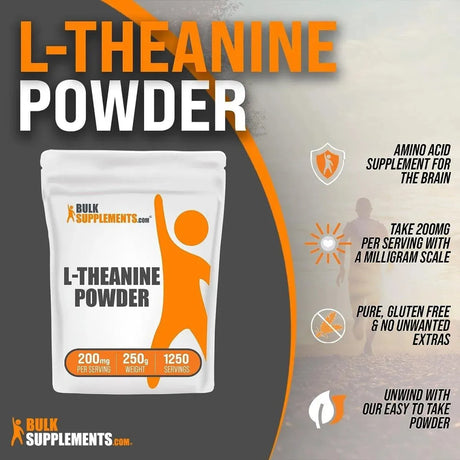 BULK SUPPLEMENTS - Bulksupplements L-Theanine Powder 1250 Servicios 250Gr. - The Red Vitamin MX - Suplementos Alimenticios - {{ shop.shopifyCountryName }}