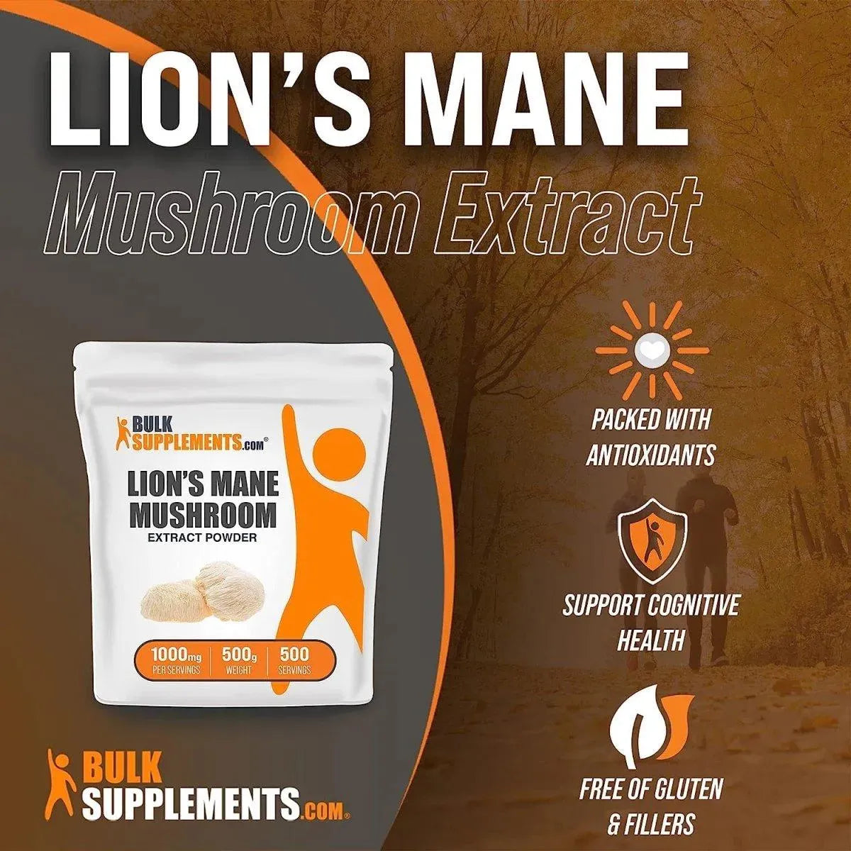 BULK SUPPLEMENTS - BULKSUPPLEMENTS Lion's Mane Mushroom Extract 1000Mg. 500 Servicios 500Gr. - The Red Vitamin MX - Suplementos Alimenticios - {{ shop.shopifyCountryName }}