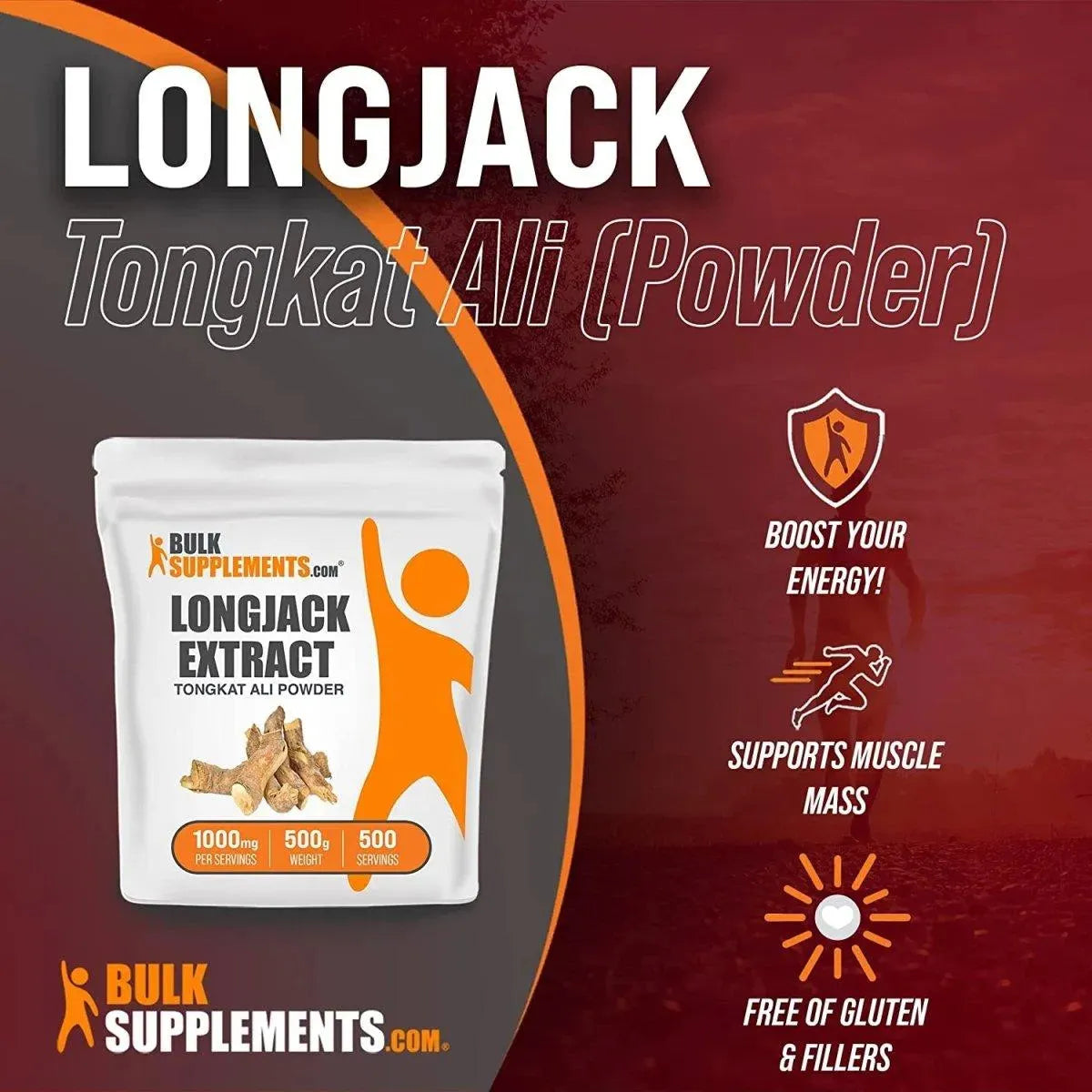 BULK SUPPLEMENTS - BulkSupplements Longjack Extract Powder Tongkat Ali Extract 1000Mg. 500G. - The Red Vitamin MX - Suplementos Alimenticios - {{ shop.shopifyCountryName }}