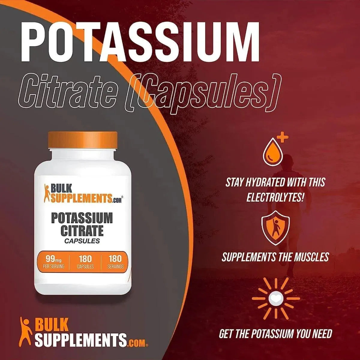 BULK SUPPLEMENTS - BulkSupplements Potassium Citrate 99Mg. 180 Capsulas - The Red Vitamin MX - Suplementos Alimenticios - {{ shop.shopifyCountryName }}