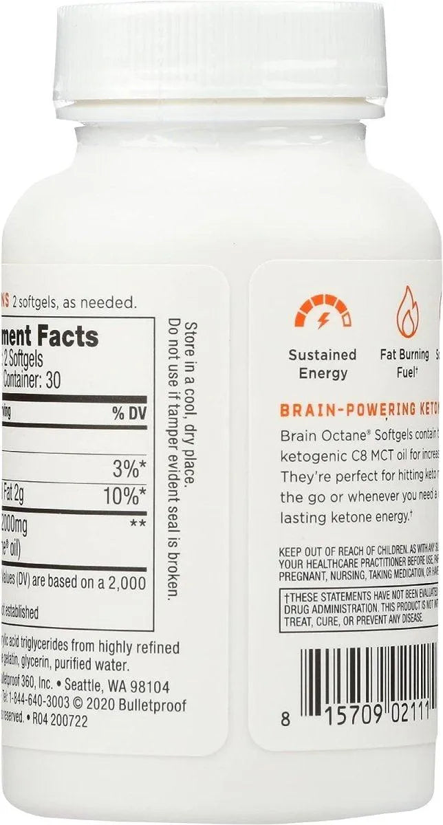 BULLETPROOF - Bulletproof Brain Octane Softgels MCT Oil 60 Capsulas Blandas - The Red Vitamin MX - Suplementos Alimenticios - {{ shop.shopifyCountryName }}