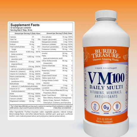 BURIED TREASURE - Buried Treasure VM100 Daily Multi 976Ml. - The Red Vitamin MX - Suplementos Alimenticios - {{ shop.shopifyCountryName }}