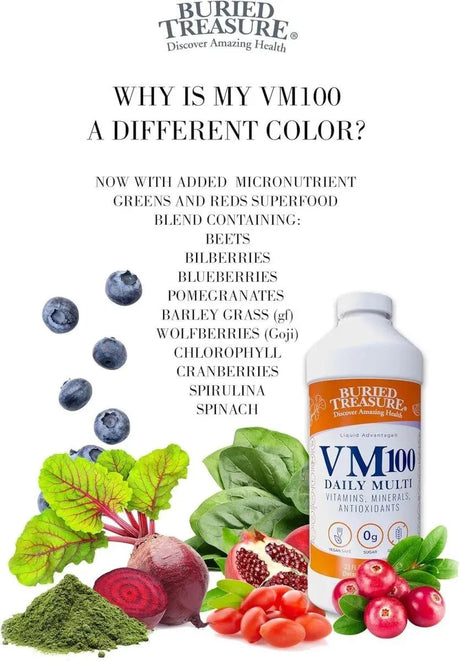 BURIED TREASURE - Buried Treasure VM100 Daily Multi 976Ml. - The Red Vitamin MX - Suplementos Alimenticios - {{ shop.shopifyCountryName }}