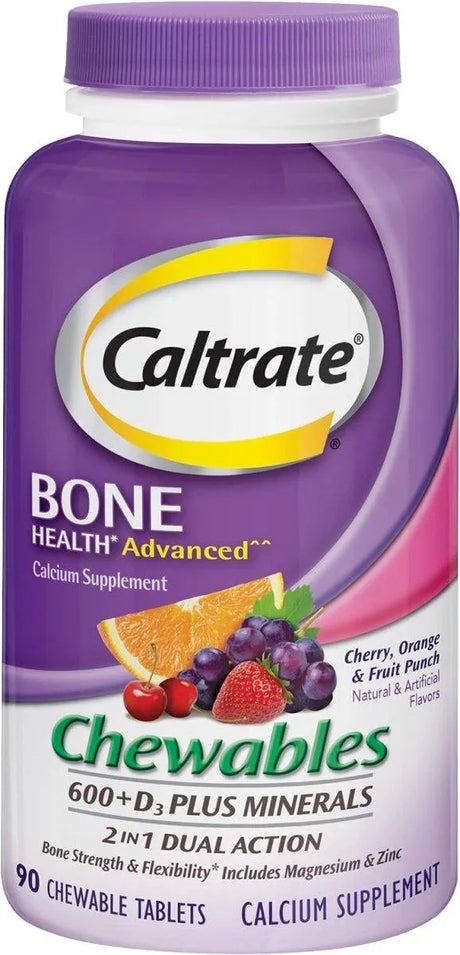 CALTRATE - Caltrate Chewables 600 Plus D3 Plus Minerals Calcium 90 Tabletas Masticables - The Red Vitamin MX - Suplementos Alimenticios - {{ shop.shopifyCountryName }}