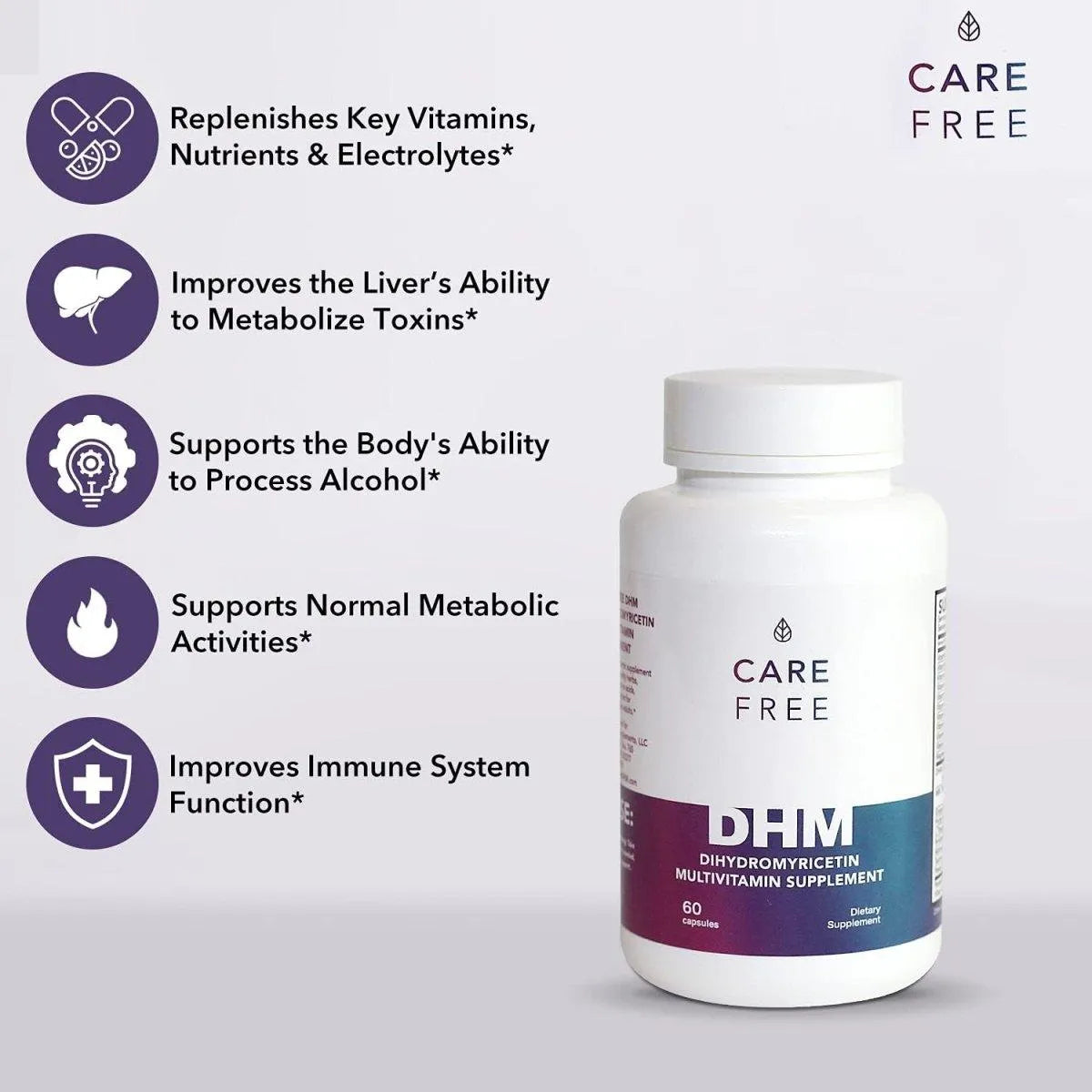 CAREFREE - Carefree DHM Dihydromyricetin 600Mg. 60 Capsulas - The Red Vitamin MX - Suplementos Alimenticios - {{ shop.shopifyCountryName }}