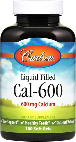 CARLSON - Carlson Cal-600 600Mg. Calcium 100 Capsulas Blandas - The Red Vitamin MX - Suplementos Alimenticios - {{ shop.shopifyCountryName }}