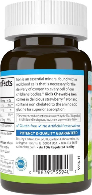 CARLSON - Carlson Kid's Chewable Iron 15Mg. 60 Tabletas - The Red Vitamin MX - Suplementos Alimenticios - {{ shop.shopifyCountryName }}