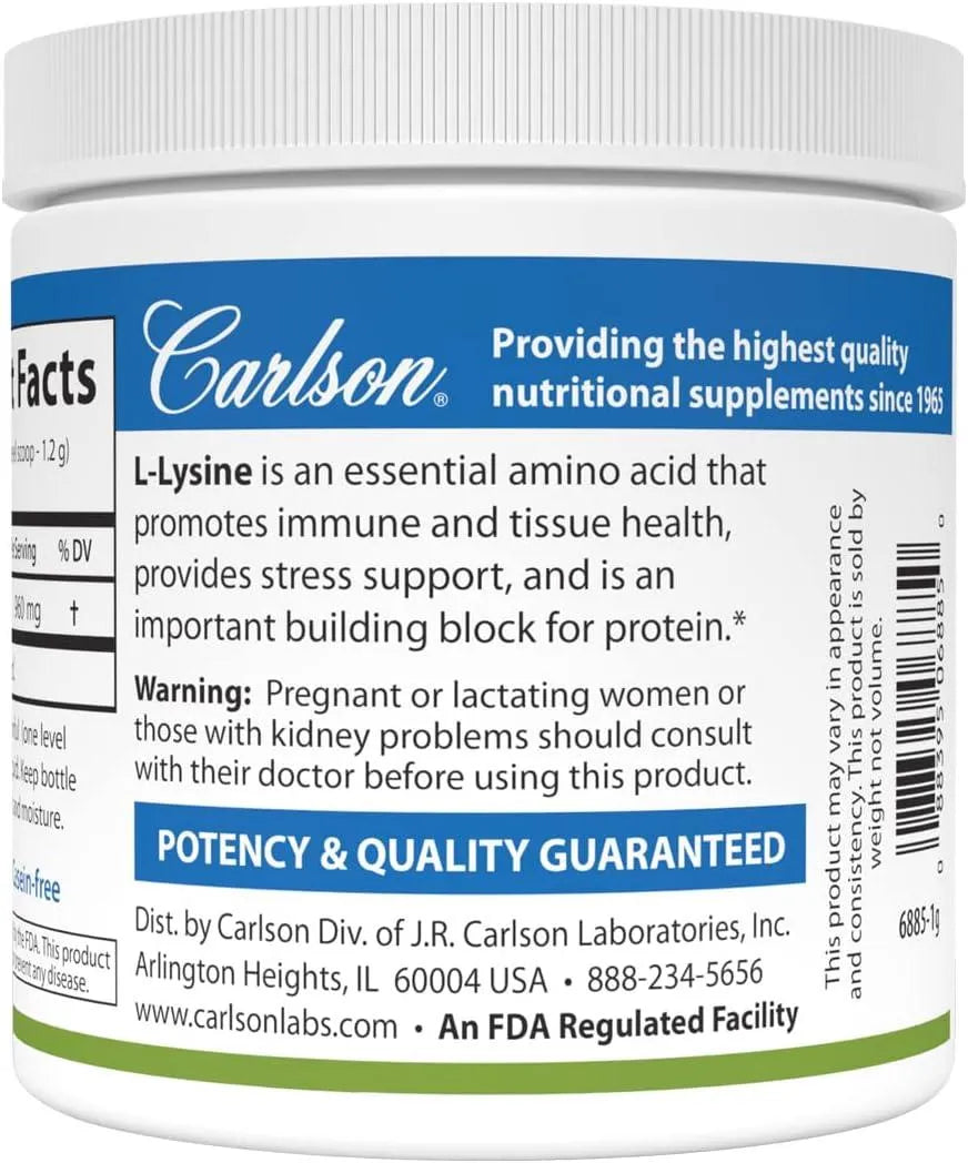 CARLSON - Carlson L-Lysine Powder 960Mg. 100Gr. - The Red Vitamin MX - Suplementos Alimenticios - {{ shop.shopifyCountryName }}