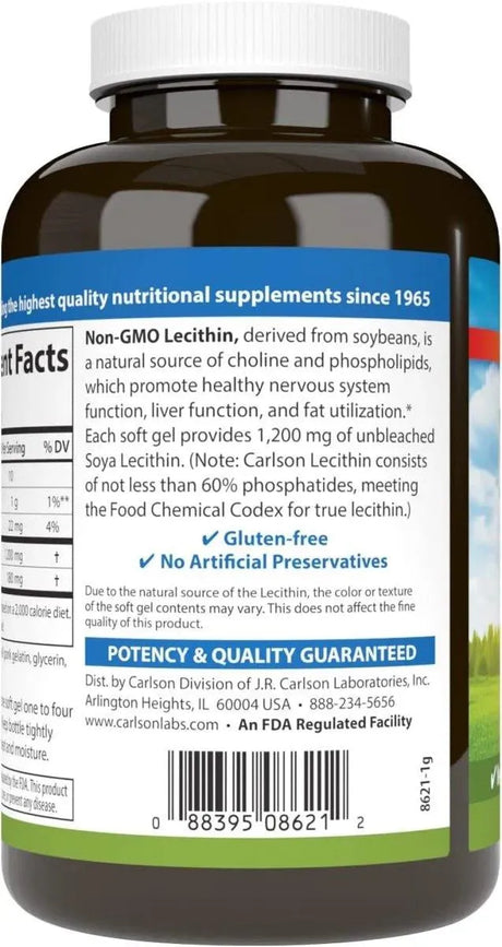 CARLSON - Carlson Lecithin 1200Mg. 100 Capsulas Blandas - The Red Vitamin MX - Suplementos Alimenticios - {{ shop.shopifyCountryName }}