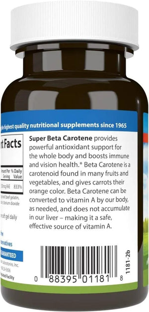 CARLSON - Carlson Super Beta Carotene 25000 IU 100 Capsulas Blandas - The Red Vitamin MX - Suplementos Alimenticios - {{ shop.shopifyCountryName }}