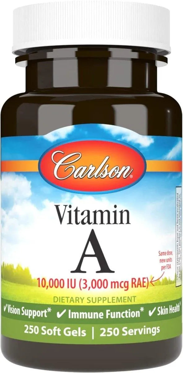 CARLSON - Carlson Vitamin A 25,000IU 250 Capsulas Blandas - The Red Vitamin MX - Suplementos Alimenticios - {{ shop.shopifyCountryName }}