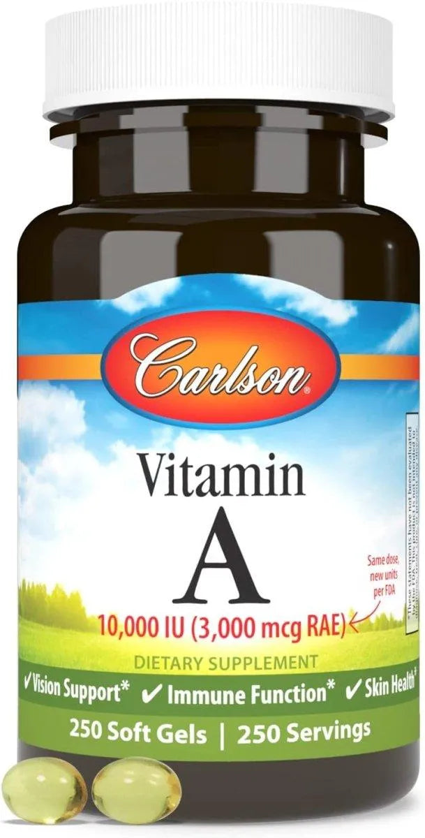 CARLSON - Carlson Vitamin A 25,000IU 250 Capsulas Blandas - The Red Vitamin MX - Suplementos Alimenticios - {{ shop.shopifyCountryName }}