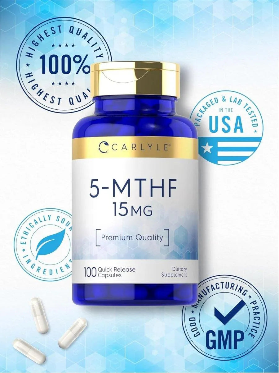 CARLYLE - Carlyle 5-MTHF L-Methylfolate 15Mg. 100 Capsulas - The Red Vitamin MX - Suplementos Alimenticios - {{ shop.shopifyCountryName }}