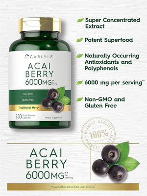 CARLYLE - Carlyle Acai Berry 6000Mg. 250 Capsulas - The Red Vitamin MX - Suplementos Alimenticios - {{ shop.shopifyCountryName }}