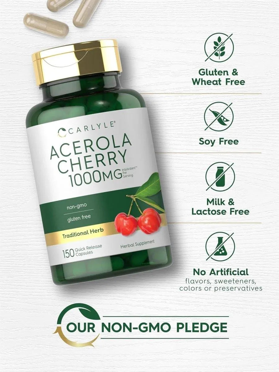 CARLYLE - Carlyle Acerola Cherry 1000Mg. 150 Capsulas - The Red Vitamin MX - Suplementos Alimenticios - {{ shop.shopifyCountryName }}