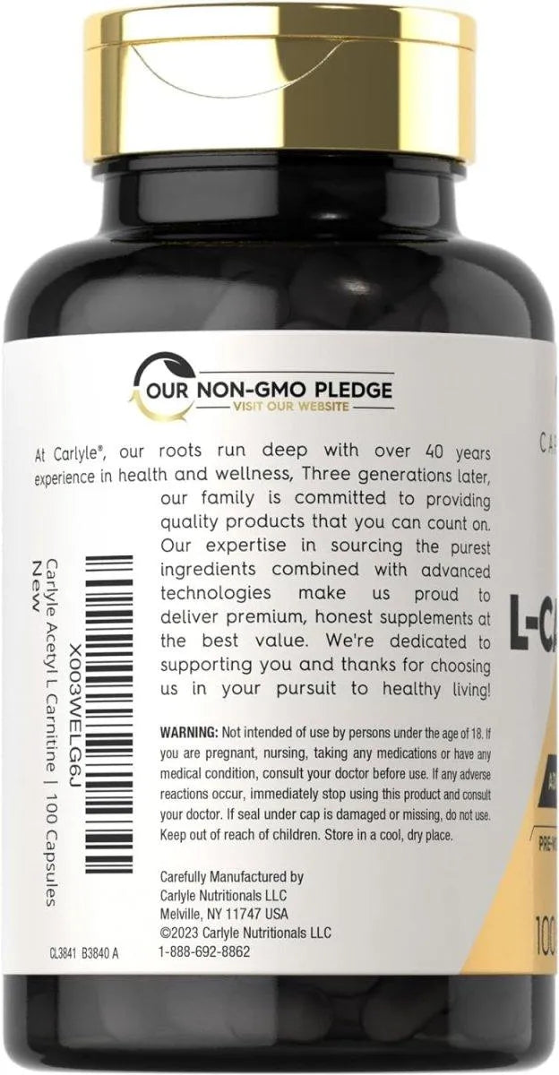 CARLYLE - Carlyle Acetyl L-Carnitine HCL 1000Mg. 100 Capsulas - The Red Vitamin MX - Suplementos Alimenticios - {{ shop.shopifyCountryName }}