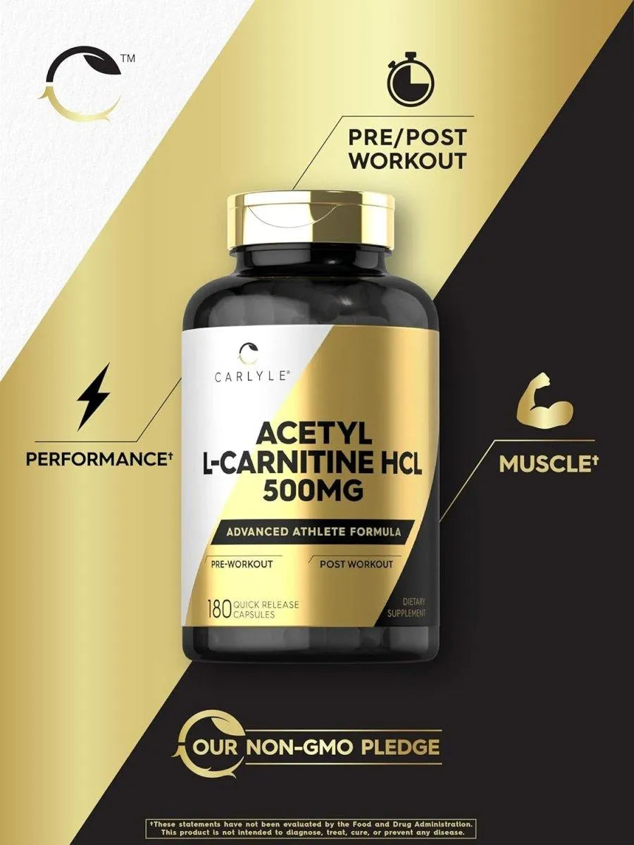 CARLYLE - Carlyle Acetyl L-Carnitine HCL 500Mg. 180 Capsulas - The Red Vitamin MX - Suplementos Alimenticios - {{ shop.shopifyCountryName }}