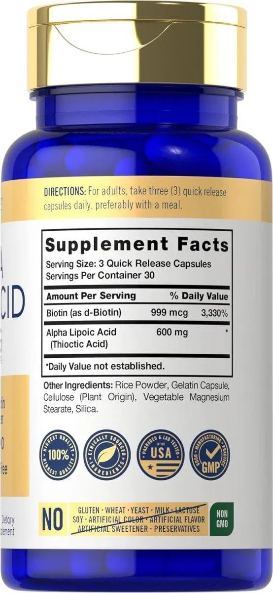 CARLYLE - Carlyle Alpha Lipoic Acid 600Mg. 90 Capsulas - The Red Vitamin MX - Suplementos Alimenticios - {{ shop.shopifyCountryName }}