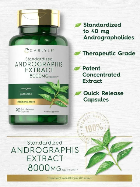 CARLYLE - Carlyle Andrographis Paniculata 8000Mg. 90 Capsulas - The Red Vitamin MX - Suplementos Alimenticios - {{ shop.shopifyCountryName }}