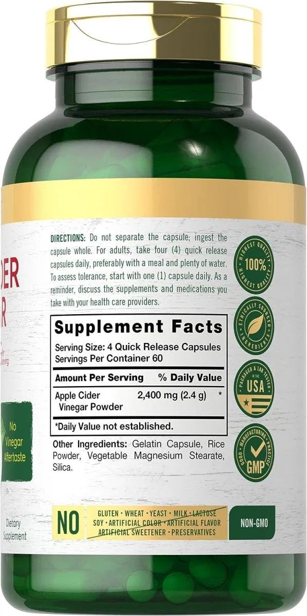 CARLYLE - Carlyle Apple Cider Vinegar 2400Mg. 240 Capsulas - The Red Vitamin MX - Suplementos Alimenticios - {{ shop.shopifyCountryName }}