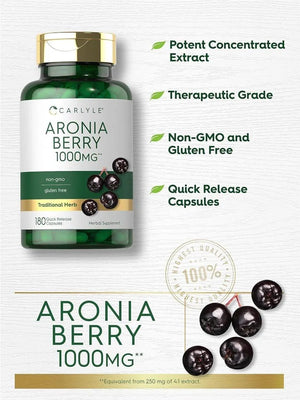 CARLYLE - Carlyle Aronia Berry 1000Mg. 180 Capsulas - The Red Vitamin MX - Suplementos Alimenticios - {{ shop.shopifyCountryName }}