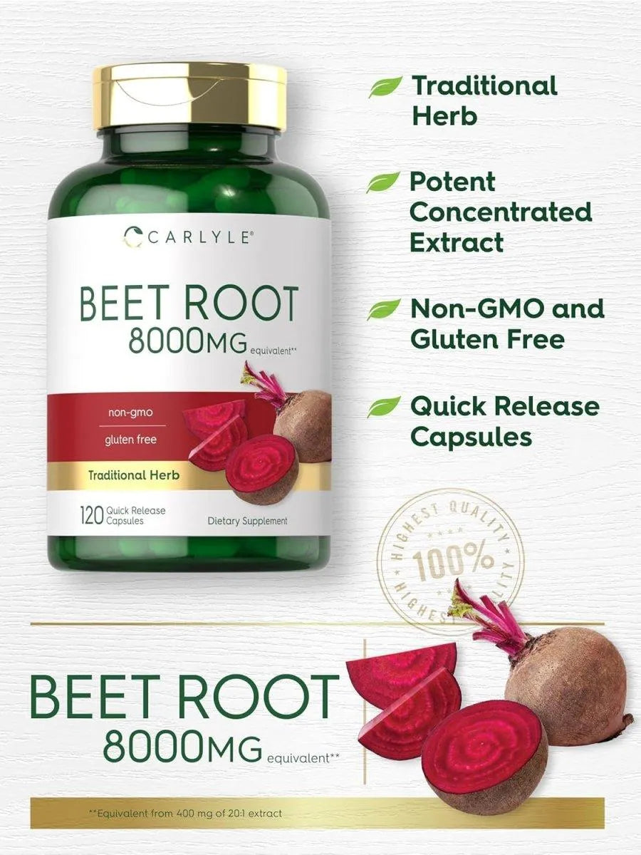 CARLYLE - Carlyle Beet Root 8000Mg. 120 Capsulas - The Red Vitamin MX - Suplementos Alimenticios - {{ shop.shopifyCountryName }}