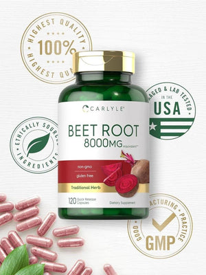 CARLYLE - Carlyle Beet Root 8000Mg. 120 Capsulas - The Red Vitamin MX - Suplementos Alimenticios - {{ shop.shopifyCountryName }}