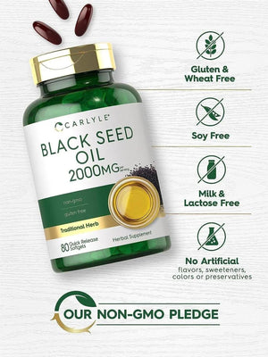 CARLYLE - Carlyle Black Seed Oil 2000Mg. 80 Capsulas Blandas - The Red Vitamin MX - Suplementos Alimenticios - {{ shop.shopifyCountryName }}