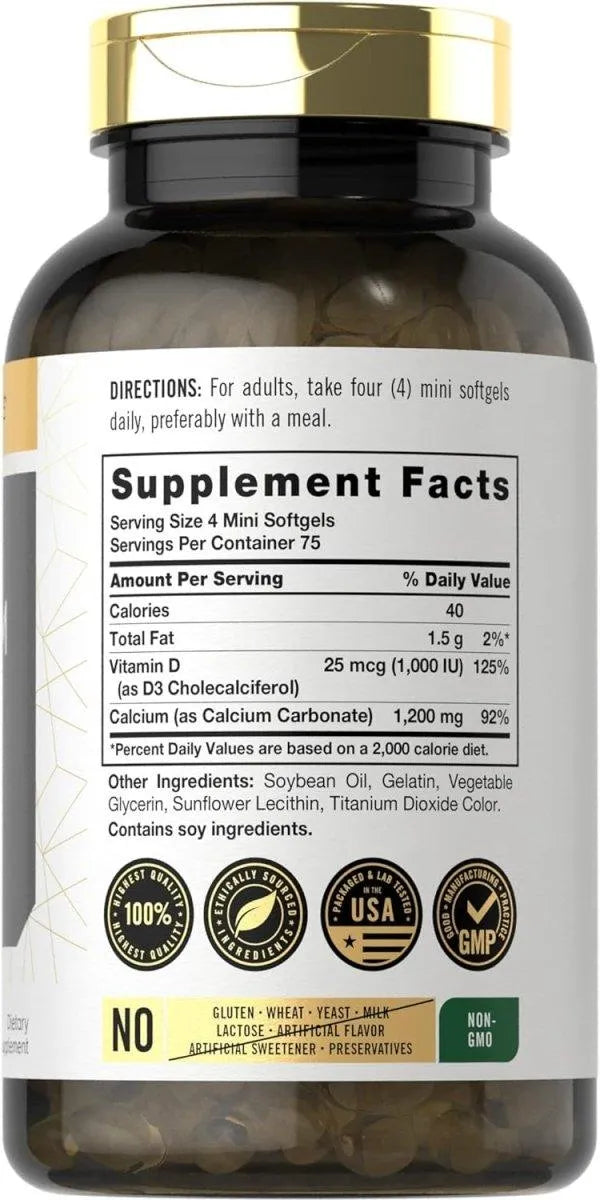 CARLYLE - Carlyle Calcium with D3 1200Mg. 300 Capsulas Blandas - The Red Vitamin MX - Suplementos Alimenticios - {{ shop.shopifyCountryName }}