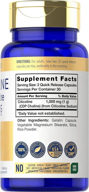 CARLYLE - Carlyle Citicoline CDP Choline 1000Mg. 60 Capsulas - The Red Vitamin MX - Suplementos Alimenticios - {{ shop.shopifyCountryName }}