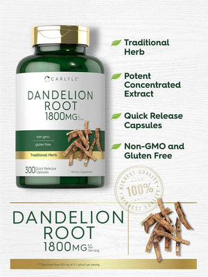 CARLYLE - Carlyle Dandelion Root 1800Mg. 300 Capsulas - The Red Vitamin MX - Suplementos Alimenticios - {{ shop.shopifyCountryName }}