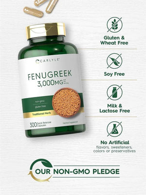 CARLYLE - Carlyle Fenugreek Capsules 3000Mg. 300 Capsulas - The Red Vitamin MX - Suplementos Alimenticios - {{ shop.shopifyCountryName }}