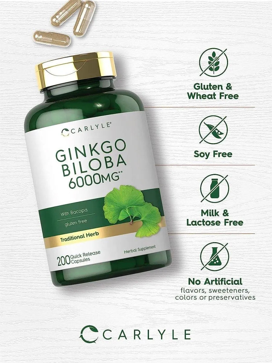 CARLYLE - Carlyle Ginkgo Biloba Pills 6000Mg. 200 Capsulas - The Red Vitamin MX - Suplementos Alimenticios - {{ shop.shopifyCountryName }}