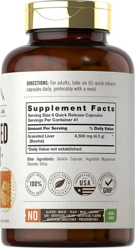 CARLYLE - Carlyle Grass Fed Beef Liver 4500Mg. 250 Capsulas - The Red Vitamin MX - Suplementos Alimenticios - {{ shop.shopifyCountryName }}