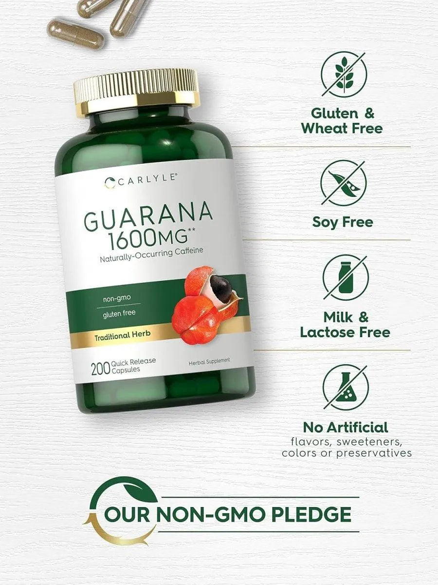 CARLYLE - Carlyle Guarana Extract 1600Mg. 200 Capsulas - The Red Vitamin MX - Suplementos Alimenticios - {{ shop.shopifyCountryName }}