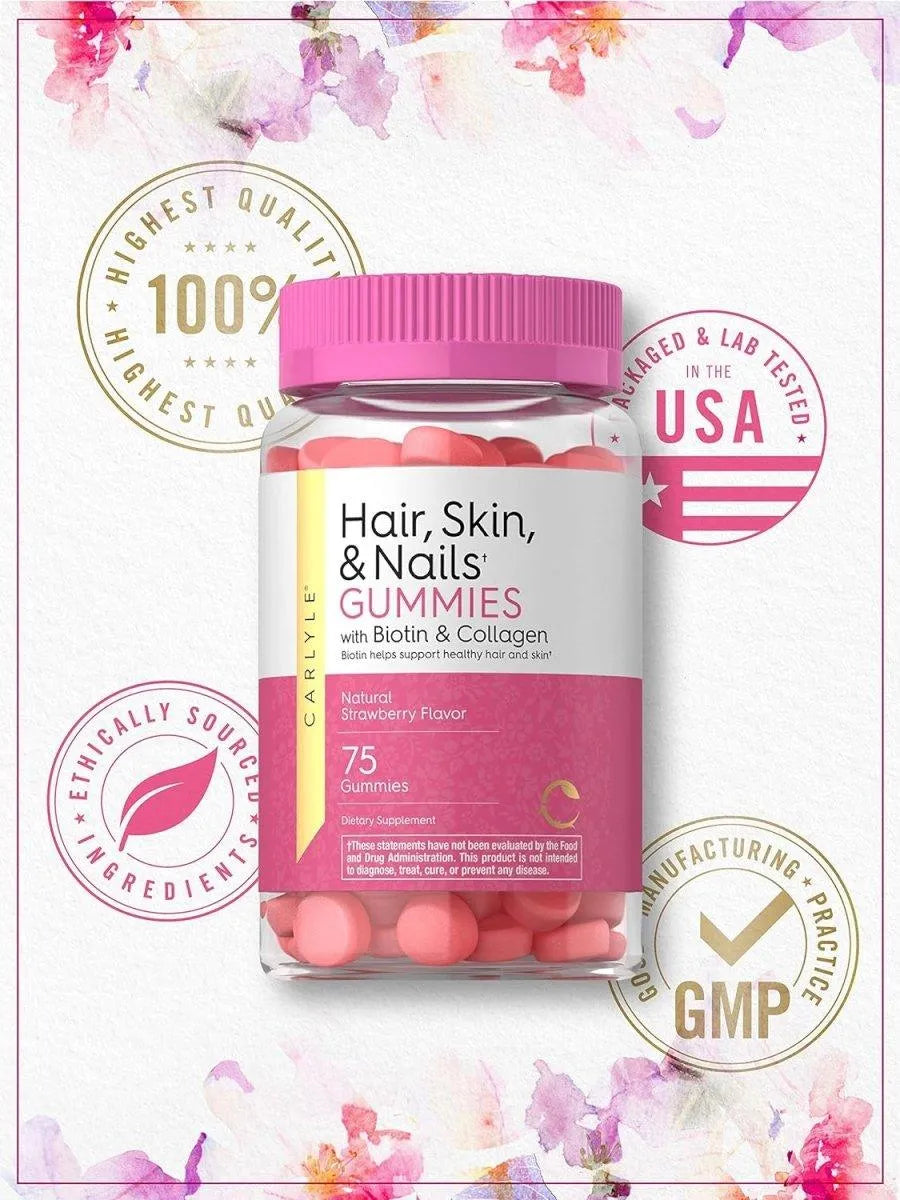 CARLYLE - Carlyle Hair Skin and Nails Vitamins 75 Gomitas - The Red Vitamin MX - Suplementos Alimenticios - {{ shop.shopifyCountryName }}