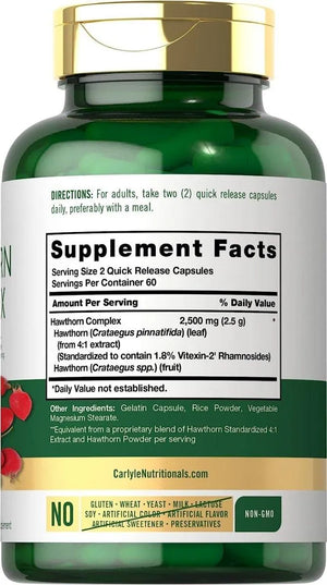 CARLYLE - Carlyle Hawthorn Berry Complex 2500Mg. 120 Capsulas - The Red Vitamin MX - Suplementos Alimenticios - {{ shop.shopifyCountryName }}