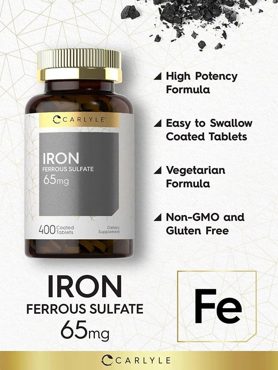 CARLYLE - Carlyle Iron Ferrous Sulfate 65Mg. 400 Tabletas - The Red Vitamin MX - Suplementos Alimenticios - {{ shop.shopifyCountryName }}