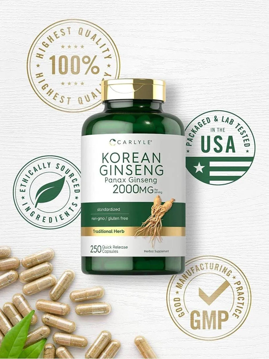 CARLYLE - Carlyle Korean Panax Ginseng 2000Mg. 250 Capsulas - The Red Vitamin MX - Suplementos Alimenticios - {{ shop.shopifyCountryName }}