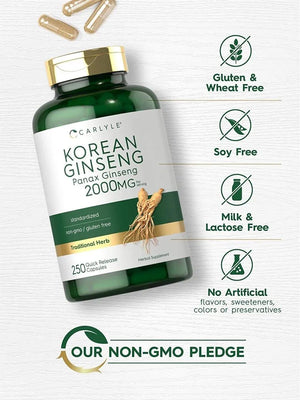 CARLYLE - Carlyle Korean Panax Ginseng 2000Mg. 250 Capsulas - The Red Vitamin MX - Suplementos Alimenticios - {{ shop.shopifyCountryName }}