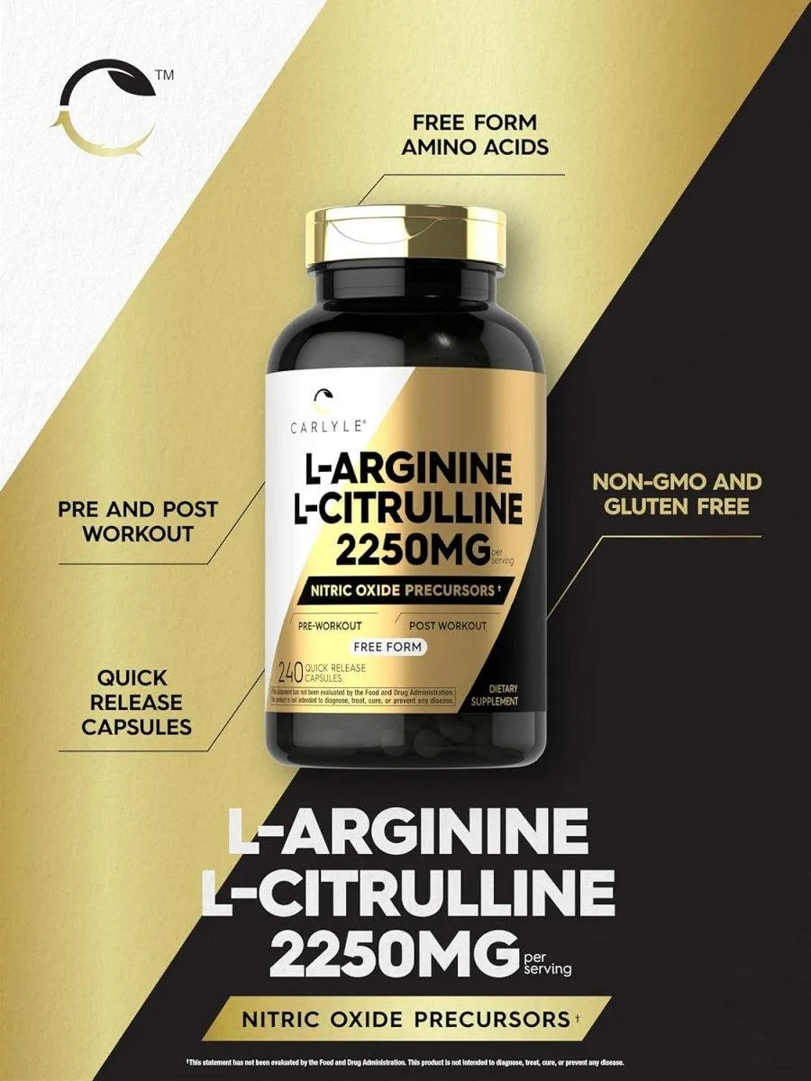 CARLYLE - Carlyle L-Arginine L-Citrulline Complex 2250Mg. 240 Capsulas - The Red Vitamin MX - Suplementos Alimenticios - {{ shop.shopifyCountryName }}