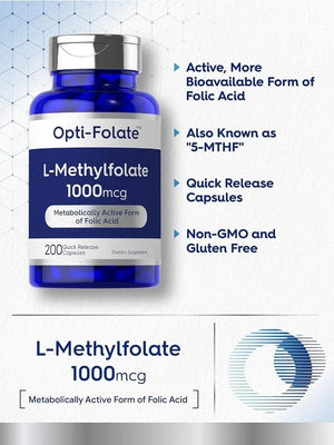 CARLYLE - Carlyle L Methylfolate 1000mcg 200 Capsulas - The Red Vitamin MX - Suplementos Alimenticios - {{ shop.shopifyCountryName }}